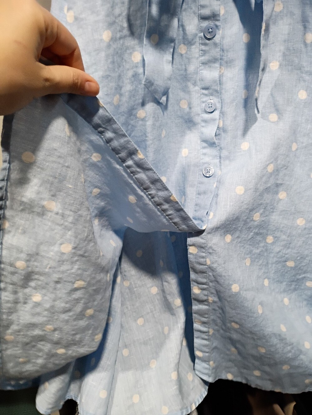 Joules 100% Linen Polka Dot Dress - Picture 4 of 10